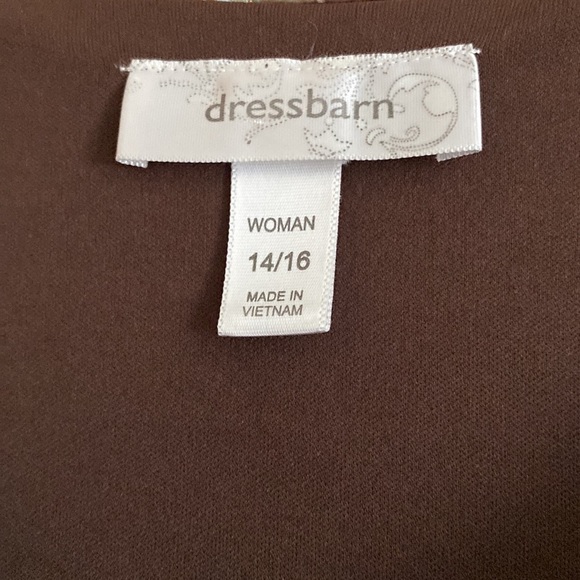 Dress Barn Blouse size 12 lined  teal brown flutter sleeve - Picture 2 of 10